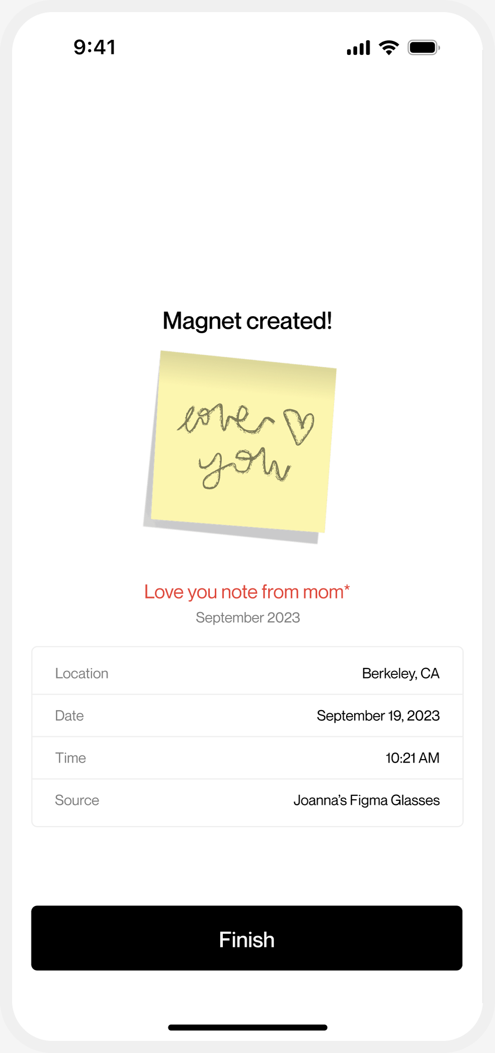 Magnets creating — Love you note from mom