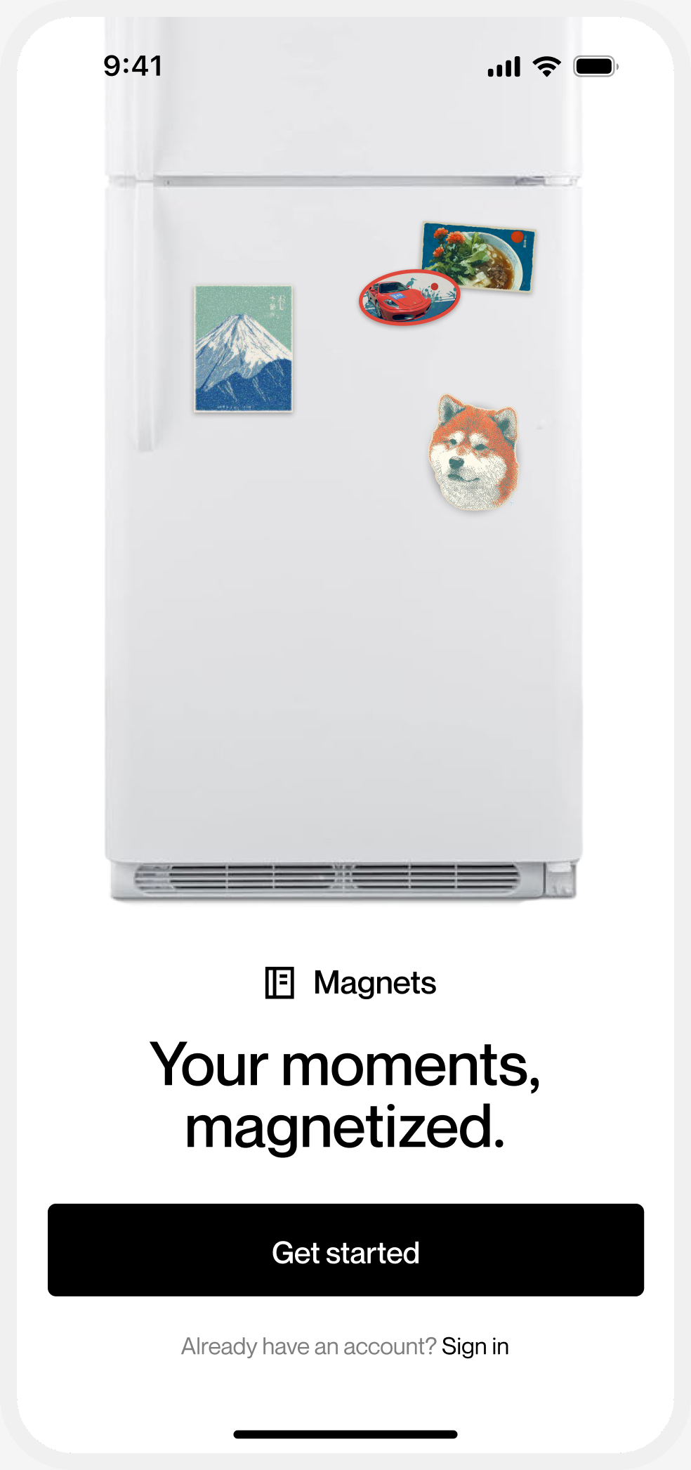 Magnets onboarding — Your moments, magnetized