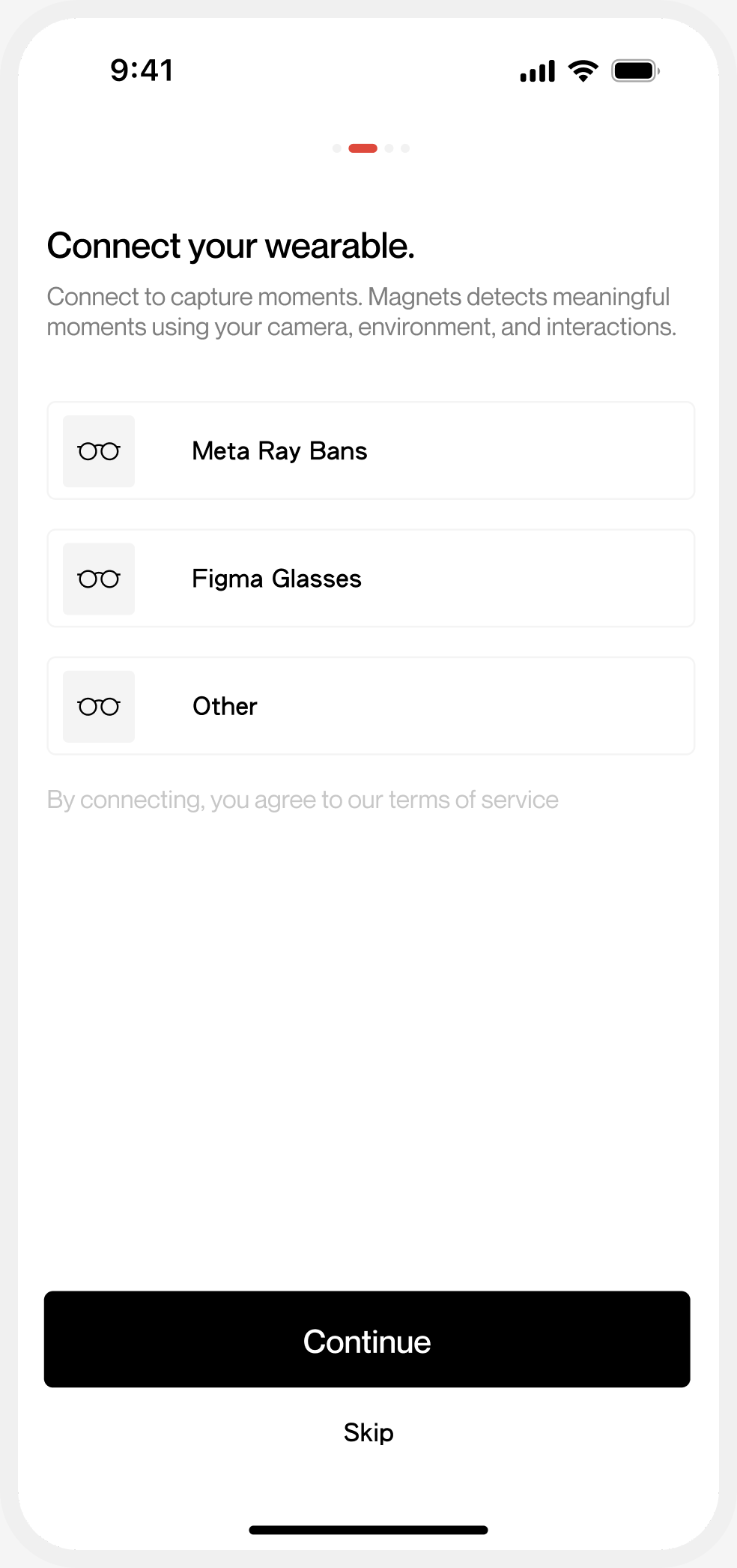 Magnets onboarding — Connect your wearable