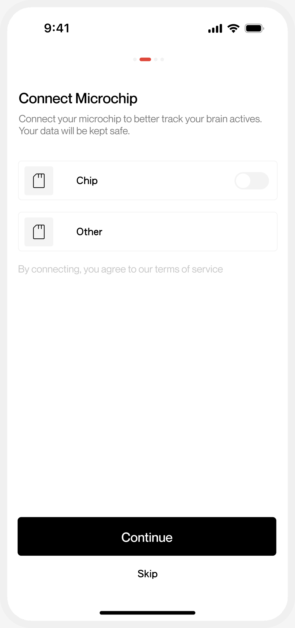 Magnets onboarding — Connect microchip
