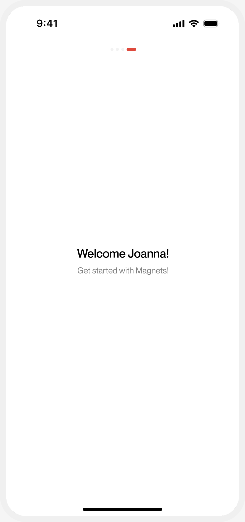 Magnets onboarding — Welcome Joanna