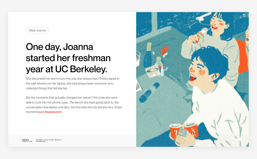 Meet Joanna — freshman year persona story