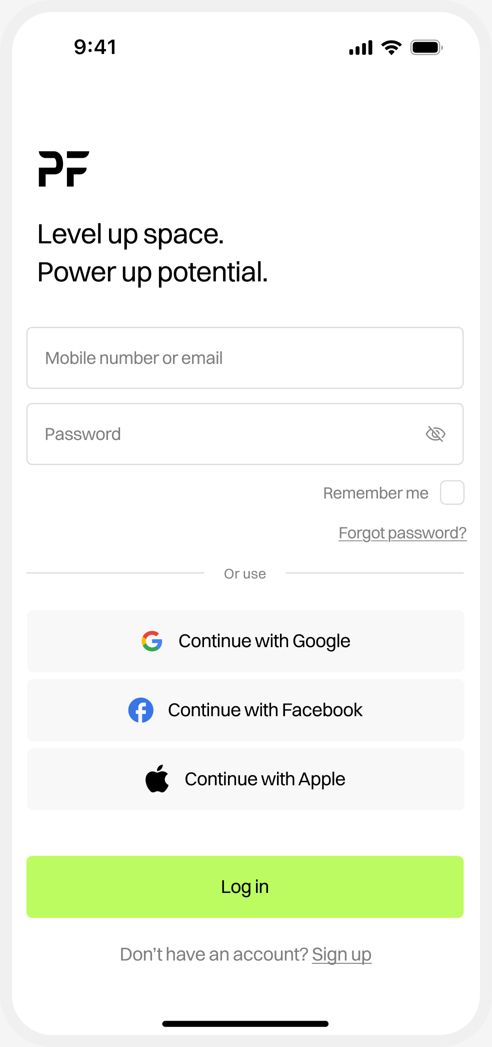 perFIT home — My Bookings schedule for Monday