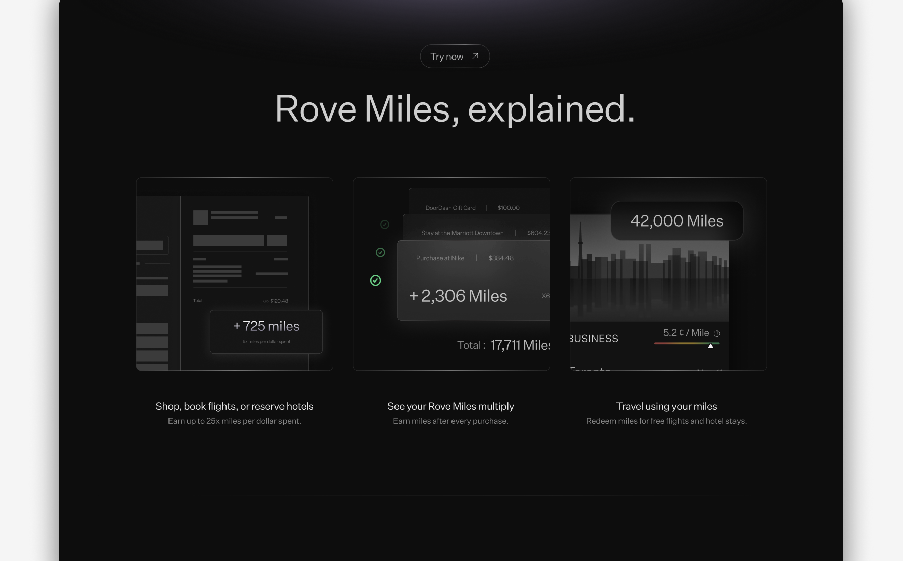 Rove Miles landing page — get more from every mile