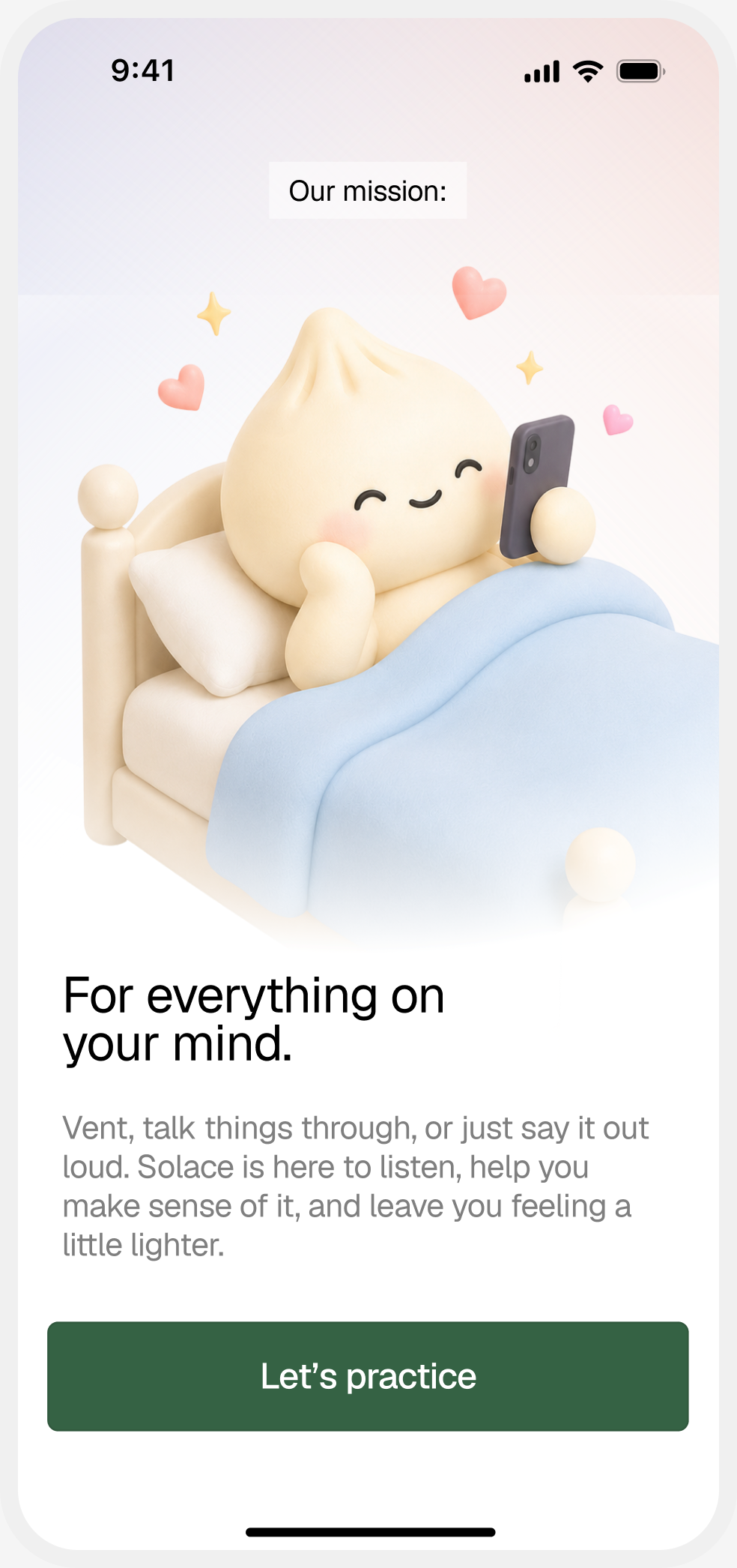Solace mission — for everything on your mind