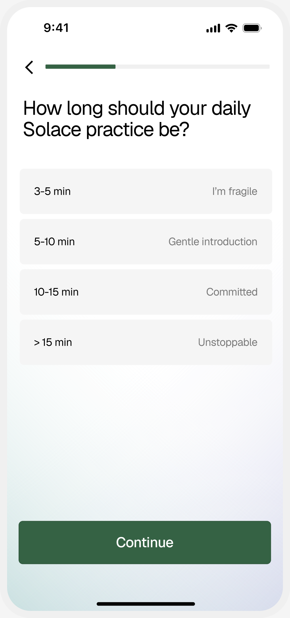 Solace daily practice length
