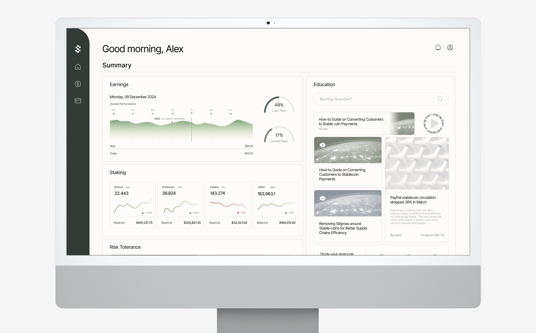 stablepay business dashboard on iMac