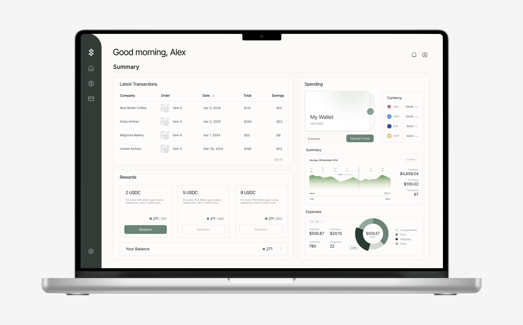 stablepay user dashboard on laptop